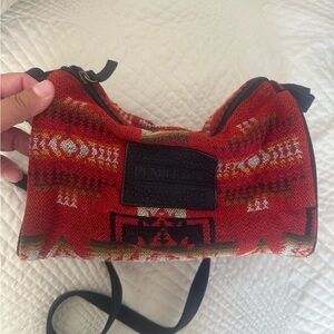 Pendleton Red and Black Patterned Bag